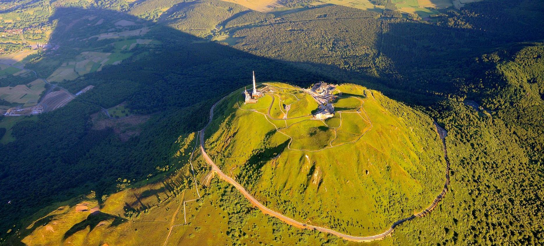 Aerial view of the Puy de Dome, Great sites of France