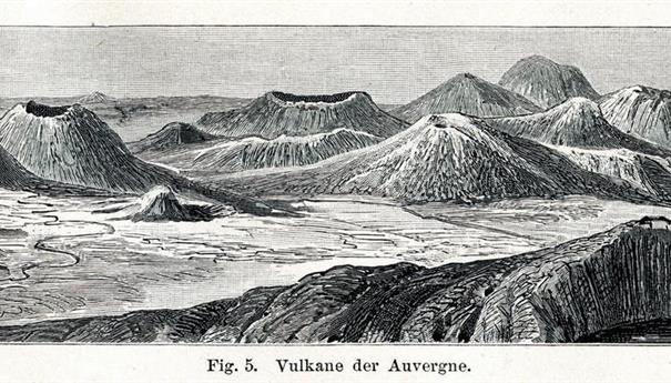 The Volcanoes of Auvergne - drawings of a panorama