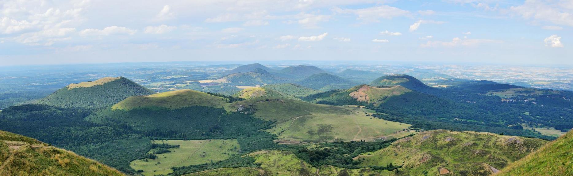 Aerial view of the Volcanoes of Auvergne