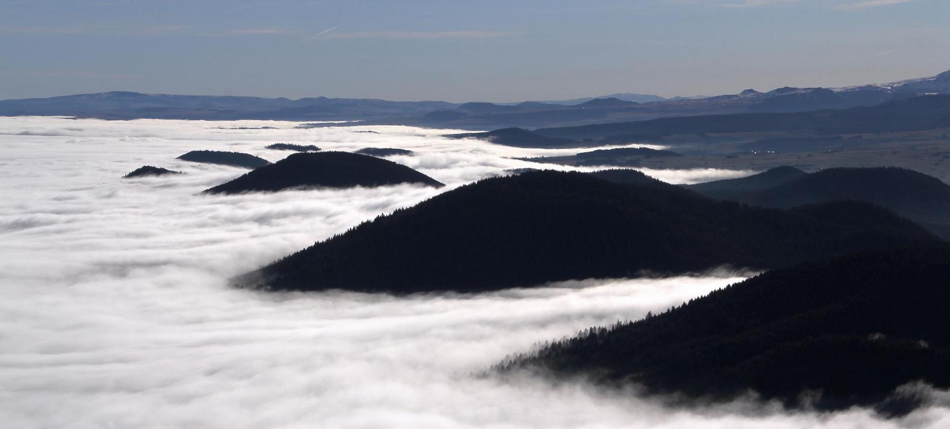 Sea of clouds on the Volcanoes of Auvergne