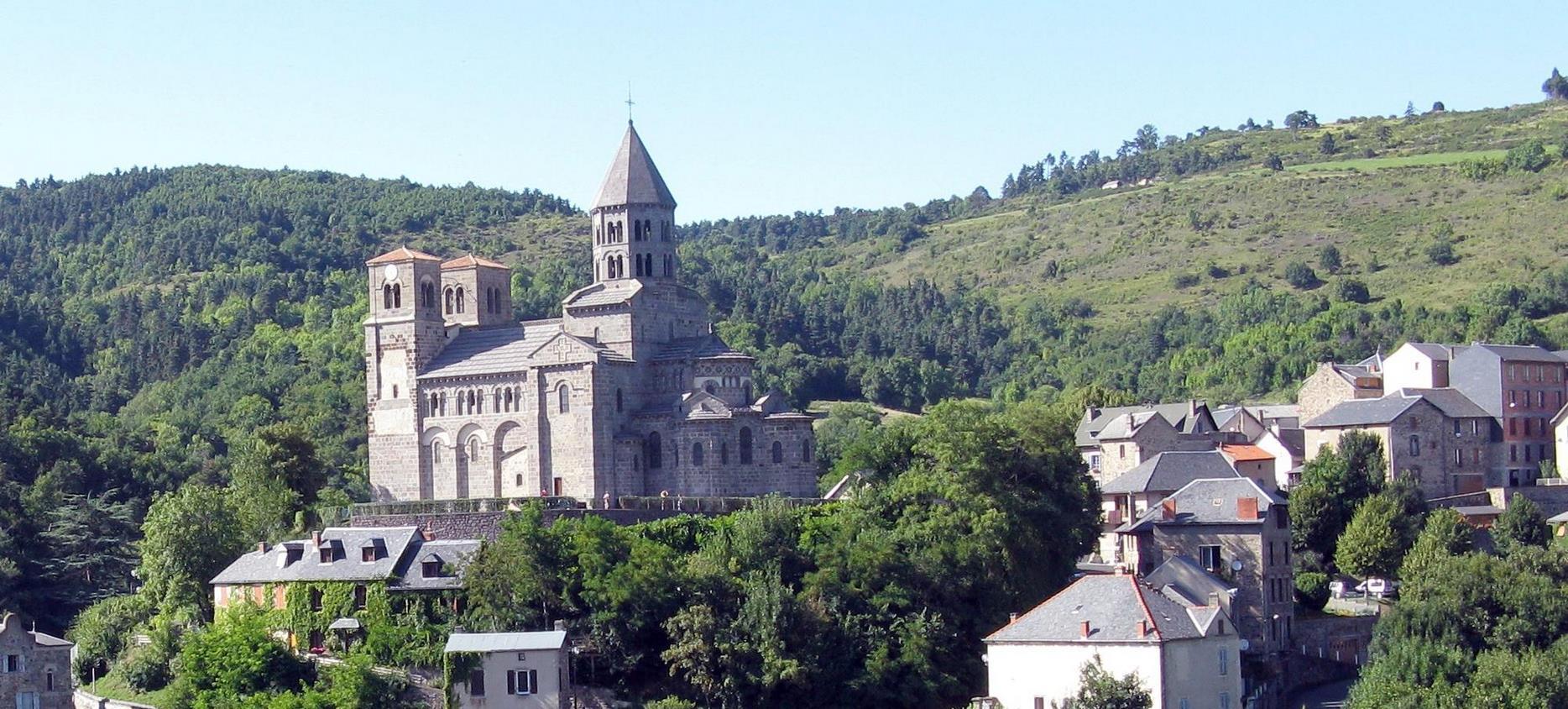 Saint Nectaire - Church overlooking the Village of St Nectaire in Auvergne