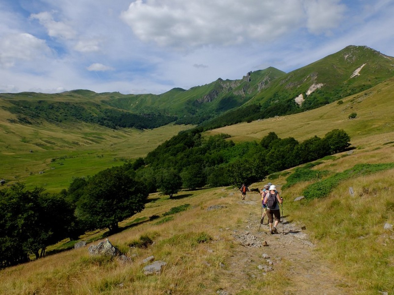 Puy de Sancy - hiker on mountain trails