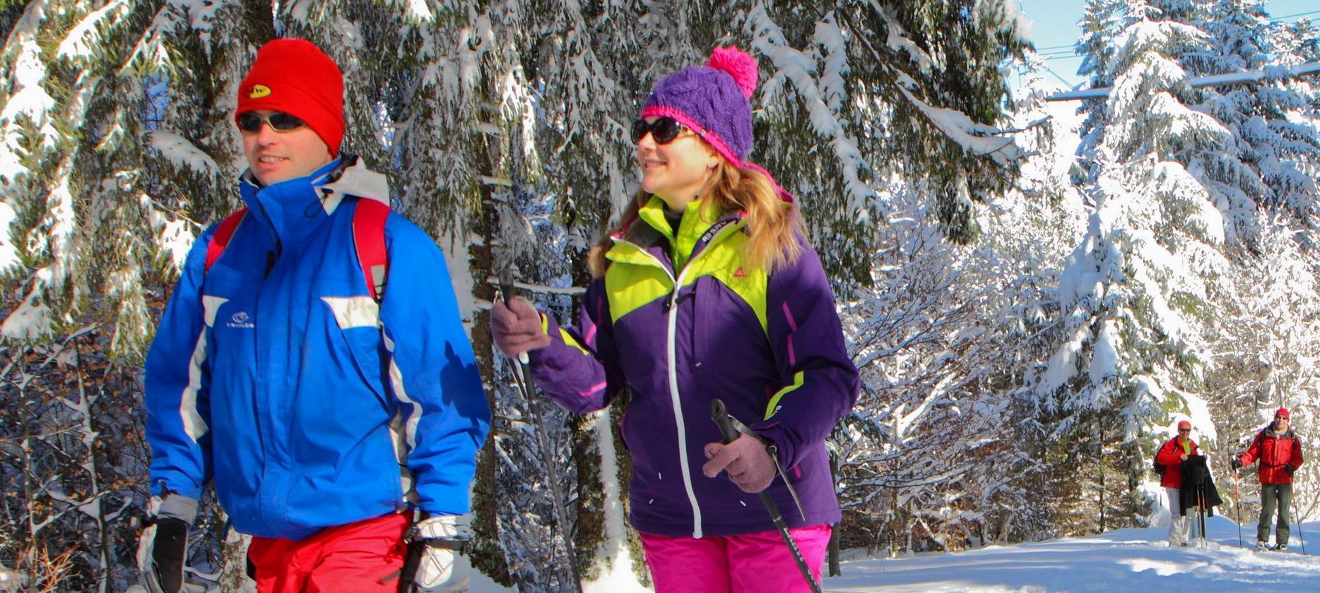 Super Besse - Snowshoe hike for a young couple at Mont Dore