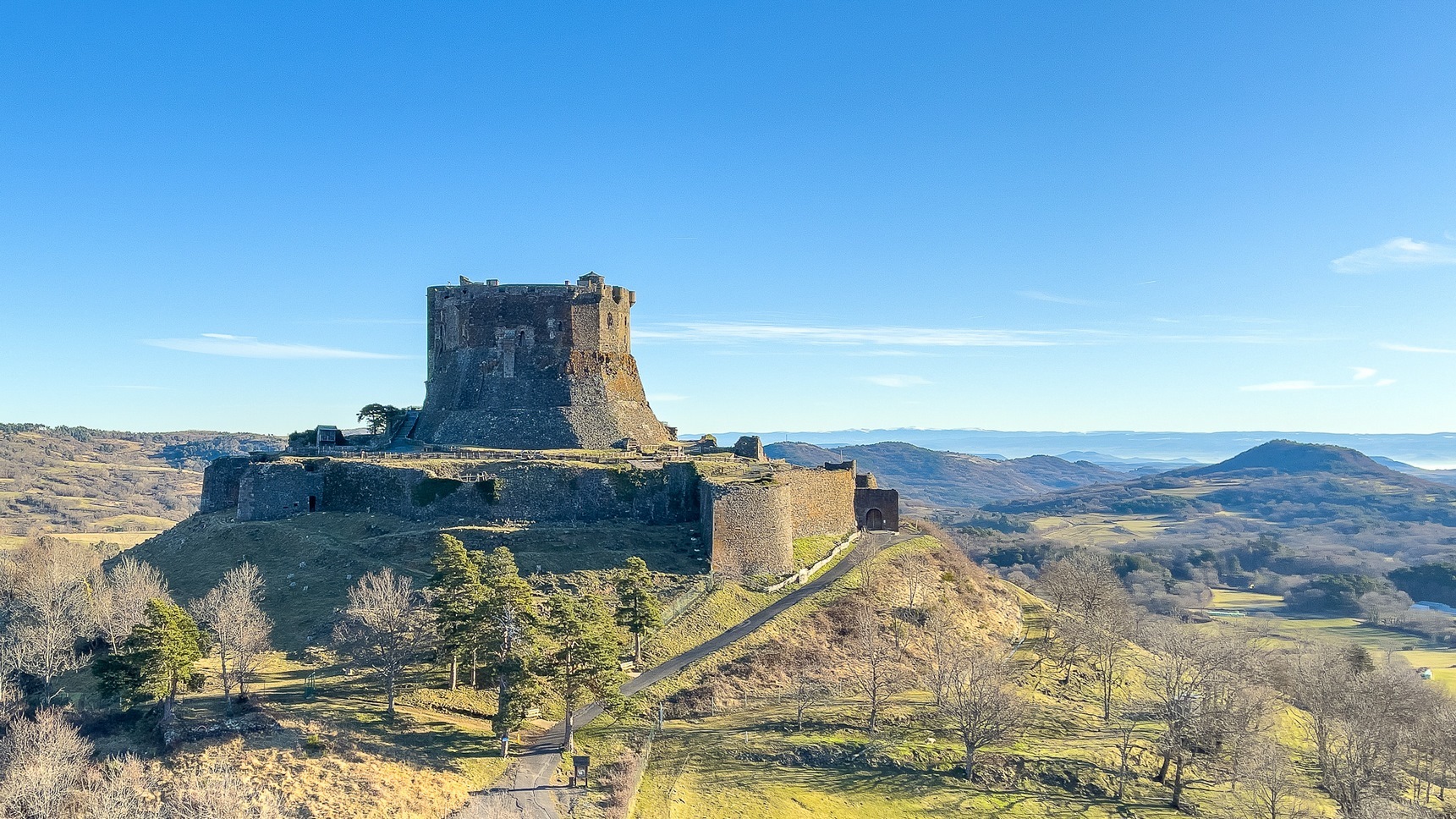 Massif du Sancy, the medieval castle of Murol, gateway to Sancy