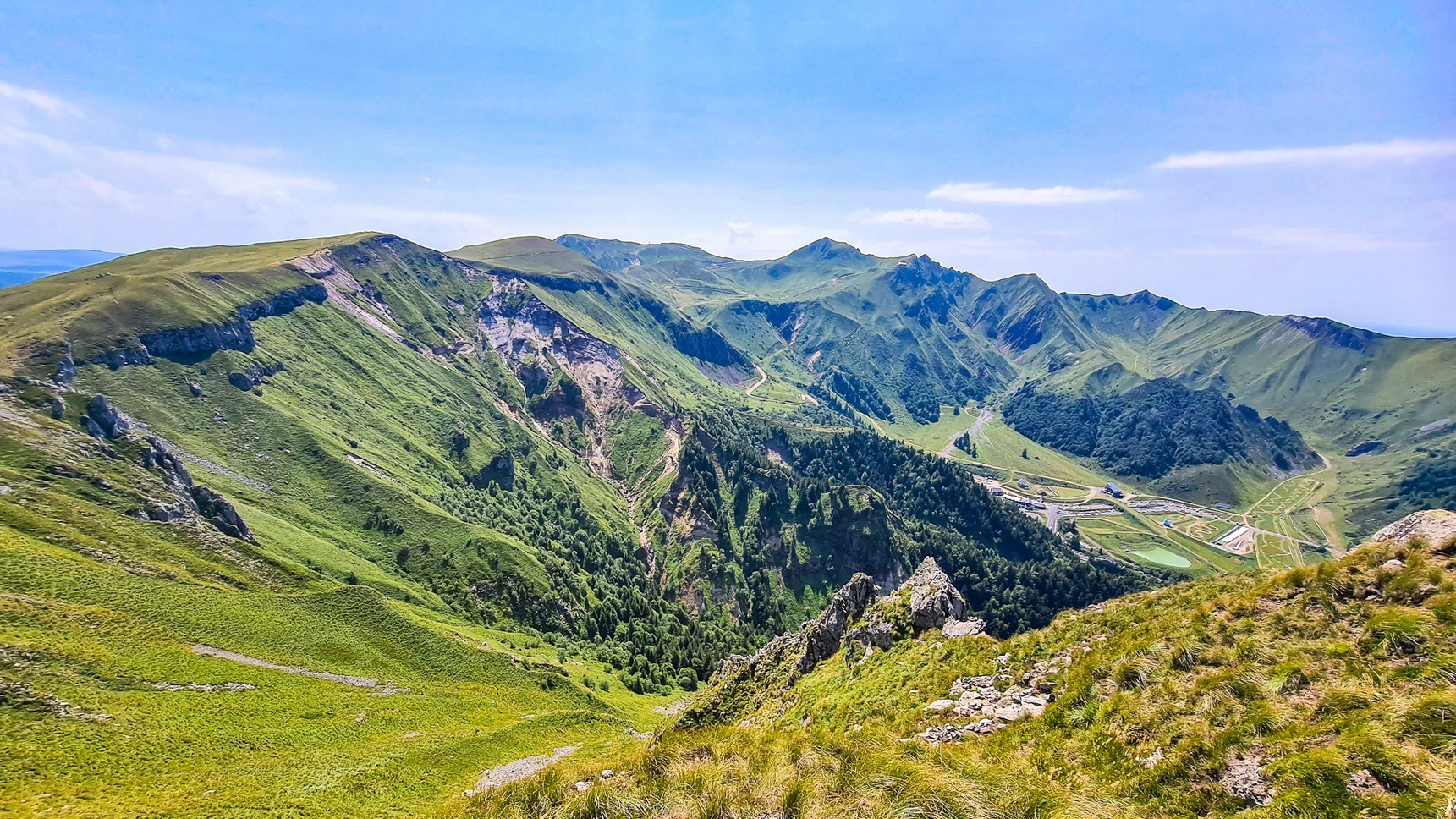 In the Sancy, panorama on the peaks of the Massif du Sancy