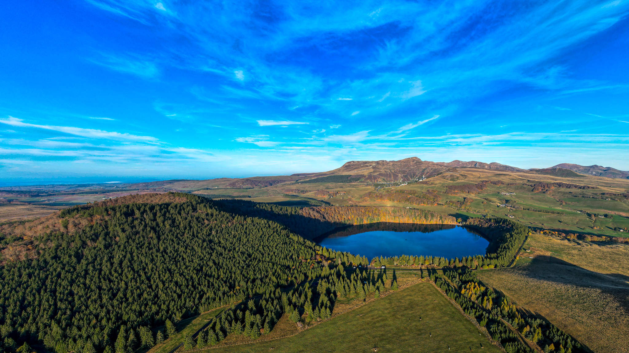 in Autumn, Lake Pavin and Puy de Montchal