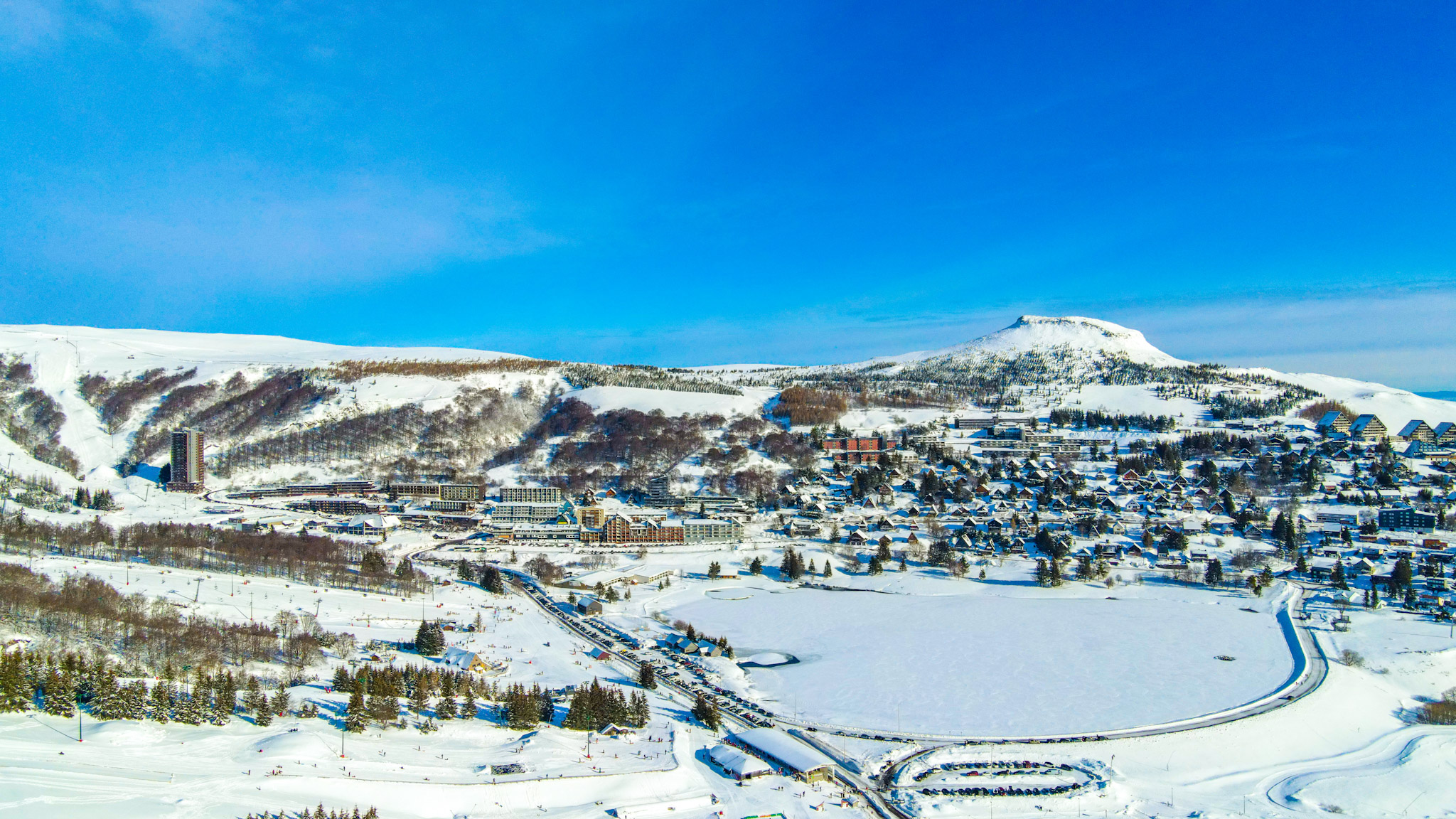 the Super Besse ski resort under the snow