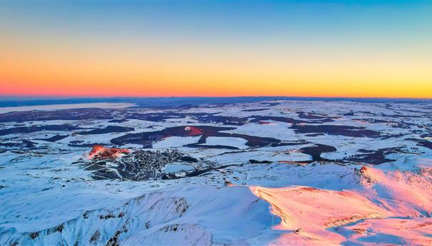 Sunset over Super Besse, Puy Ferrand, and Puy de la Perdrix