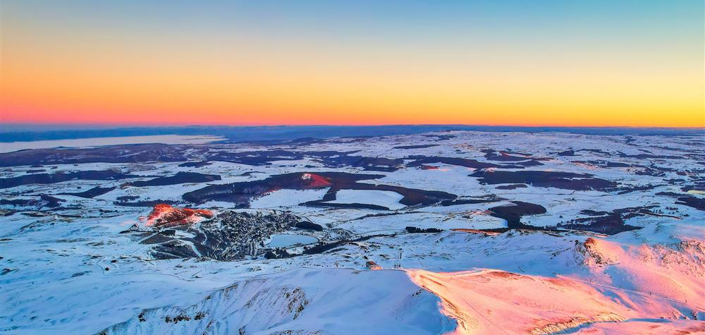 Sunset over Super Besse, Puy Ferrand, and Puy de la Perdrix