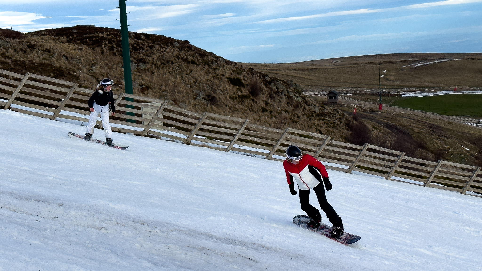 Super Besse, descent of the slopes in Snowboard
