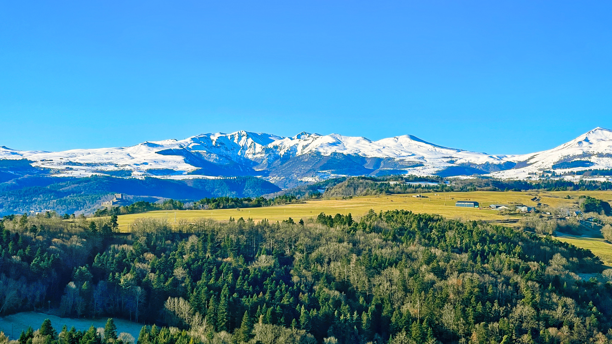 The Massif du Sancy and the Auvergne countryside