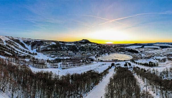 Super Besse, sunrise over the ski resort of Super Besse