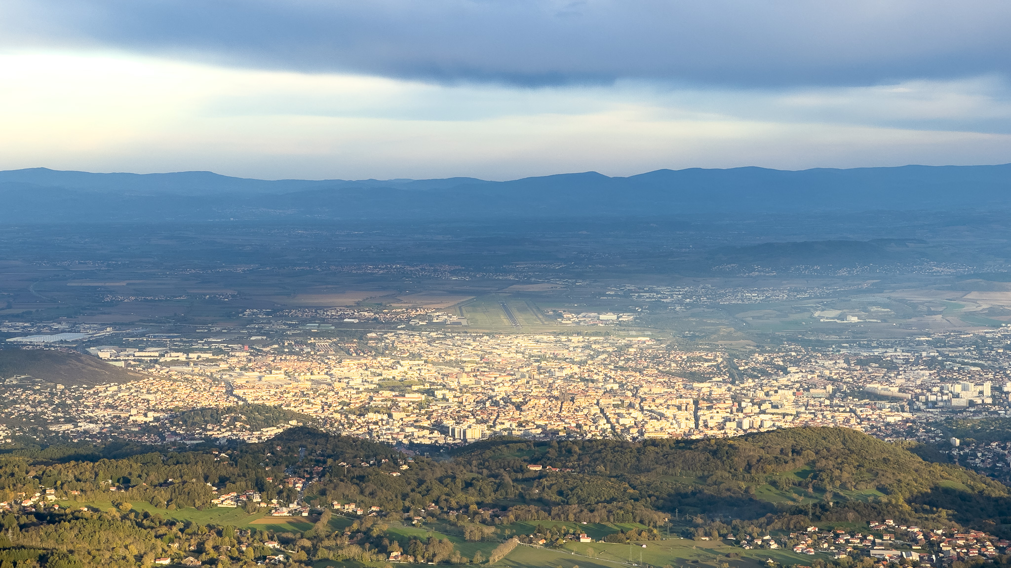 The City of Clermont Ferrand seen from the Puy de Dôme Summit