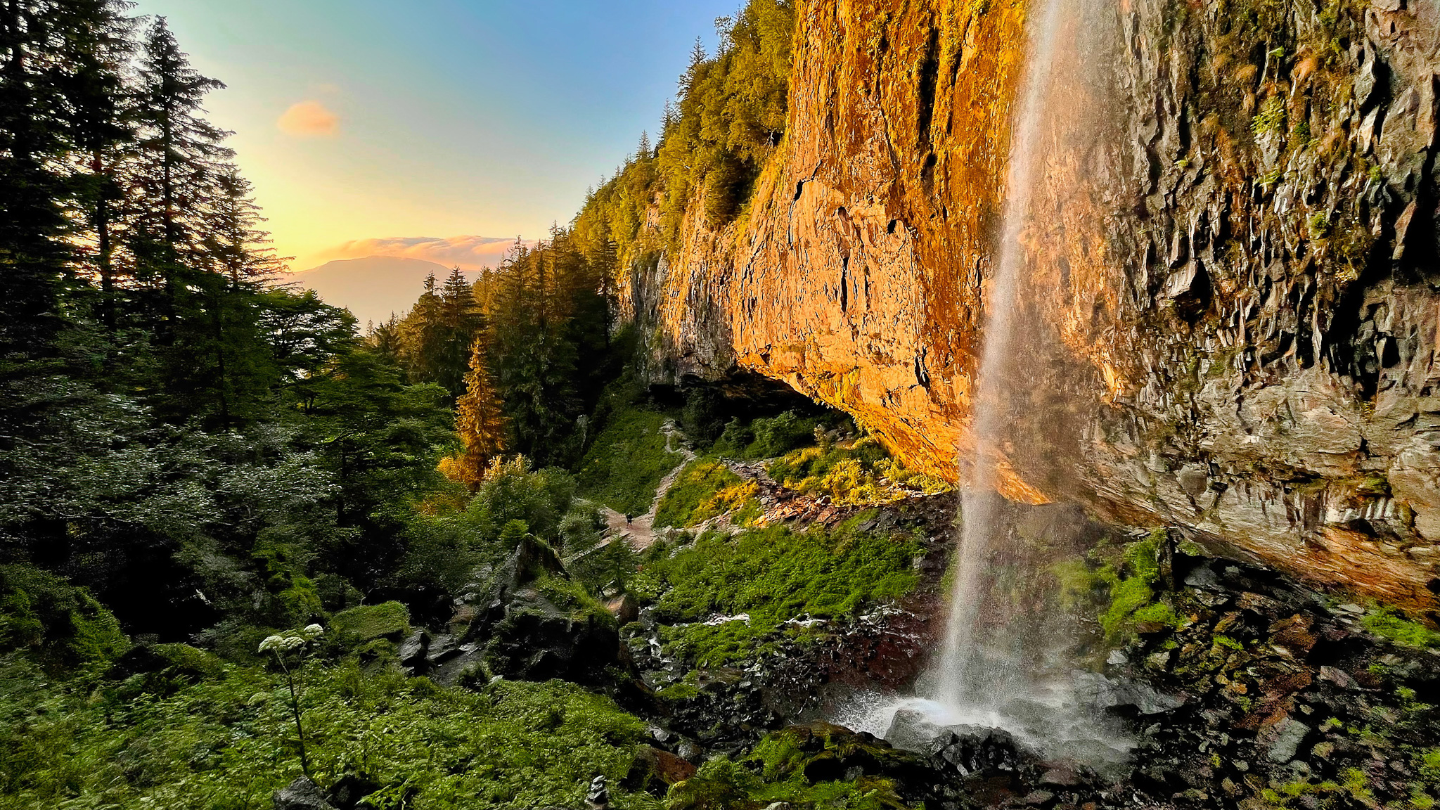 The Grand Cascade at Mont Dore at sunset
