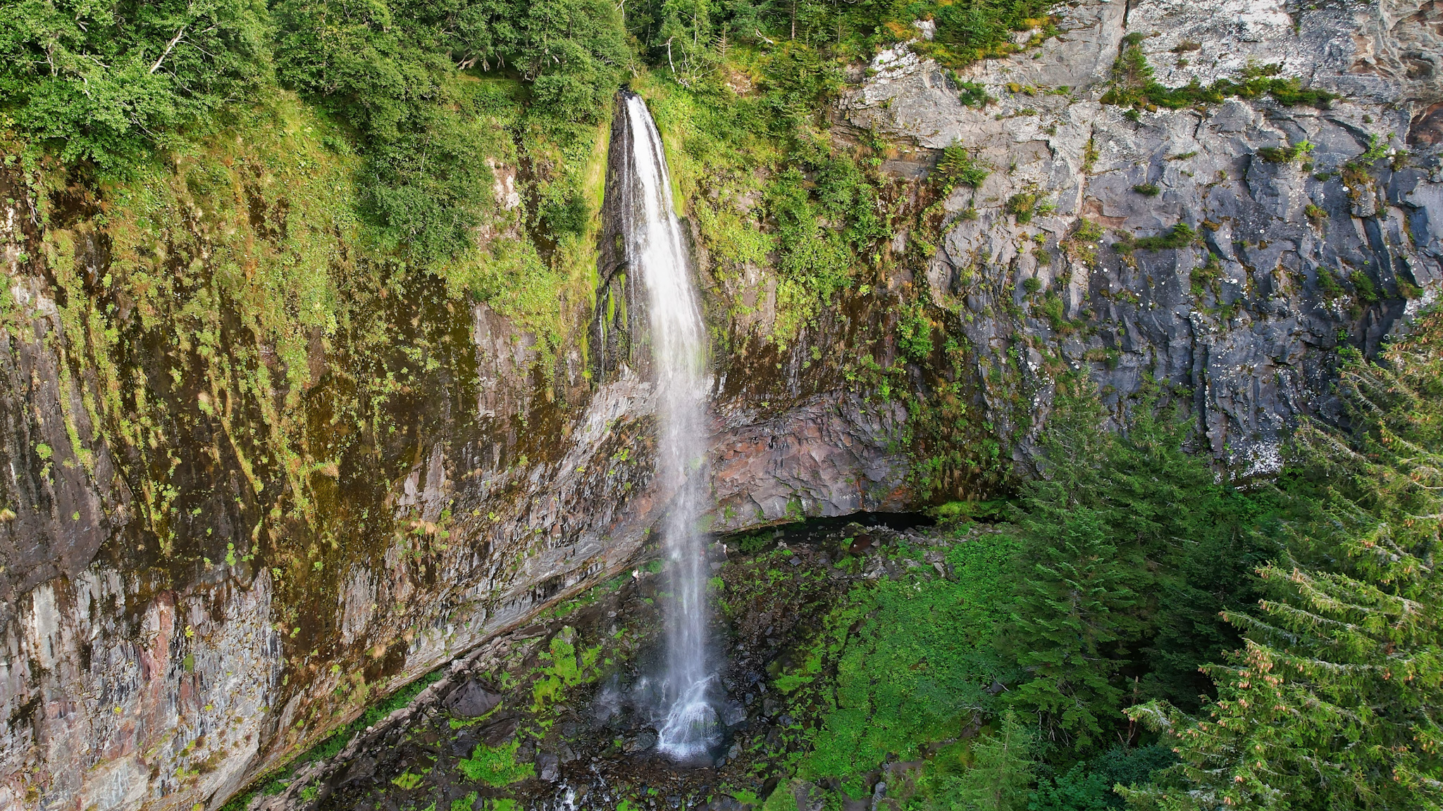 The Grande Cascade at Mont Dore, the beautiful aerial view