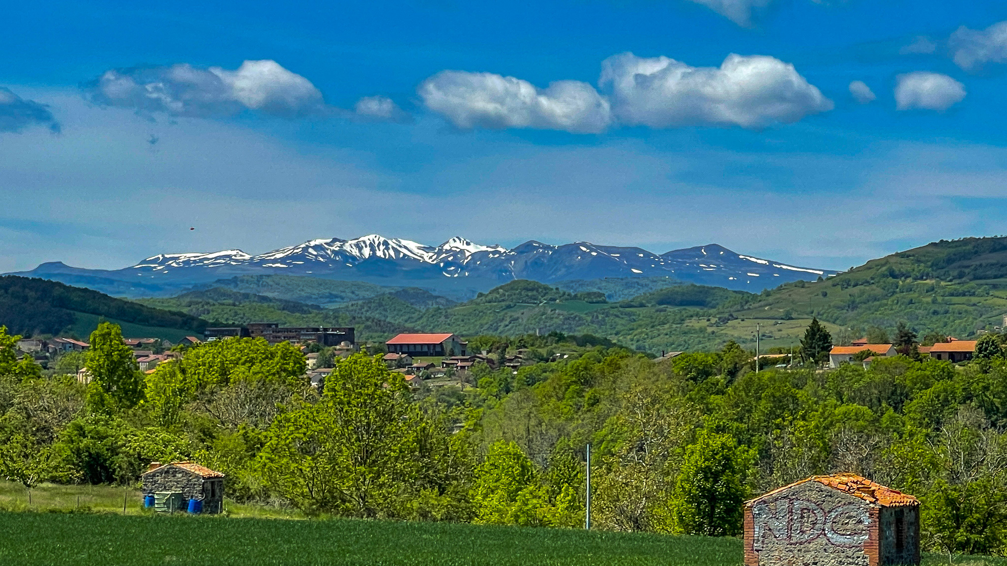 Champeix, panorama of Super Besse and the Massif du Sancy