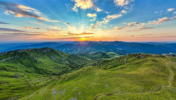 Plomb du Cantal, The Monts du Cantal, sunset at the top of the Plomb du Cantal