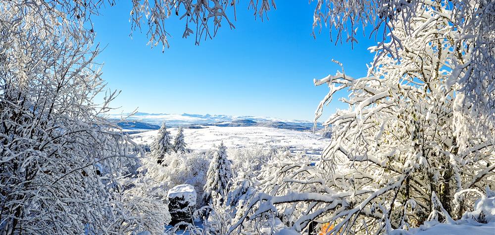 Super Besse, beautiful view of the Monts du Cantal massif