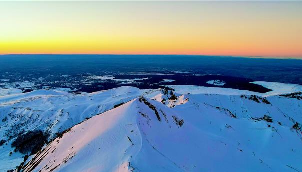 The snow-covered Puy de Sancy