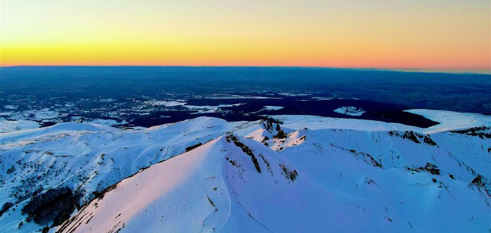 The snow-covered Puy de Sancy