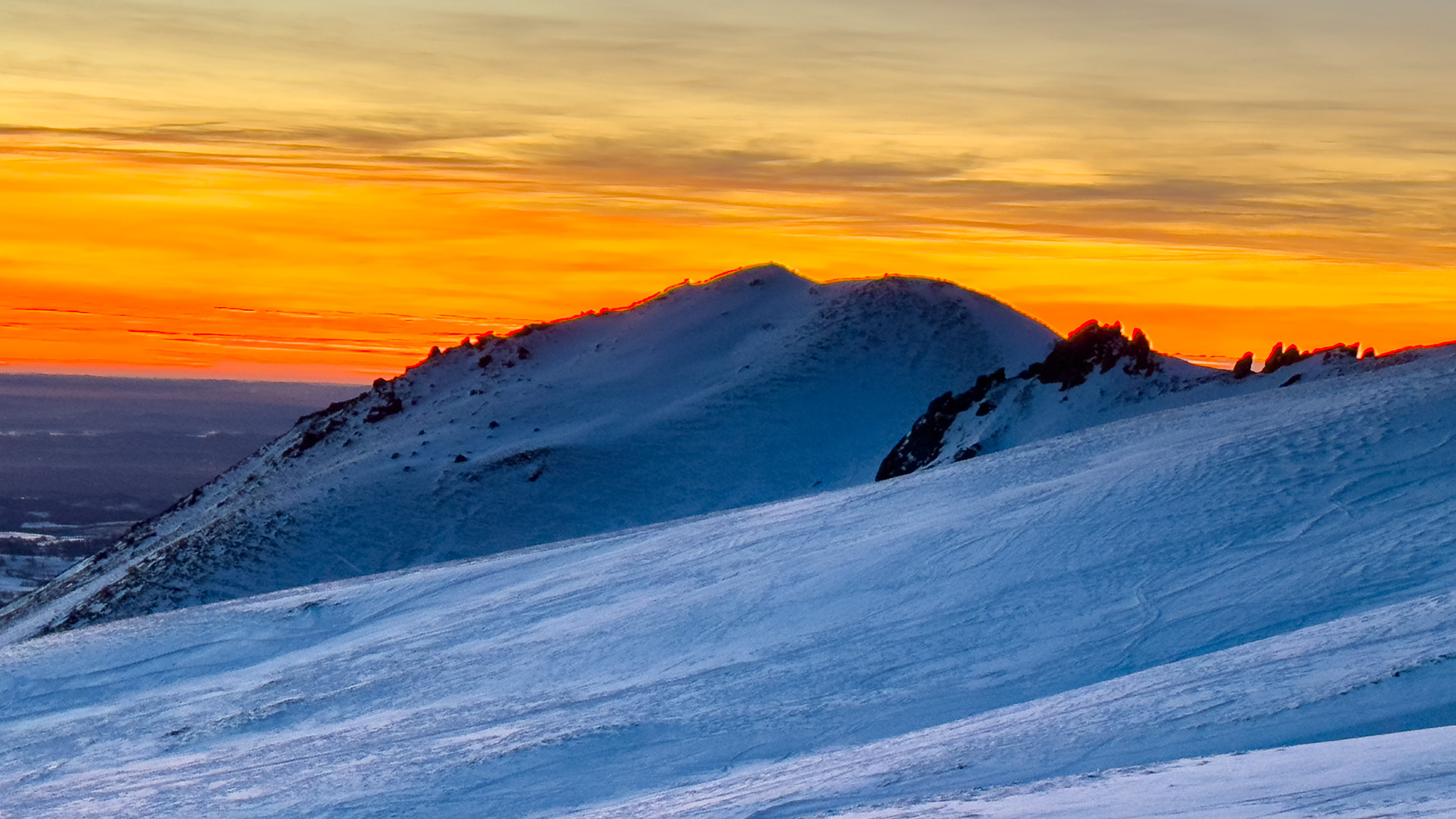 Le Puy Gros, sunset on the slopes of Sancy
